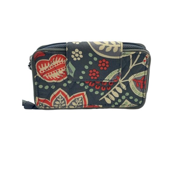 Vera Bradley Women's Wallet Nomadic Floral Quilted Cotton Zip-Around Wristlet - Picture 1 of 6